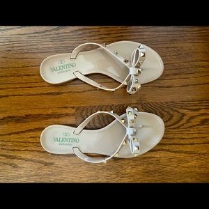 Valentino Rockstud PVC Flat Thong Sandals